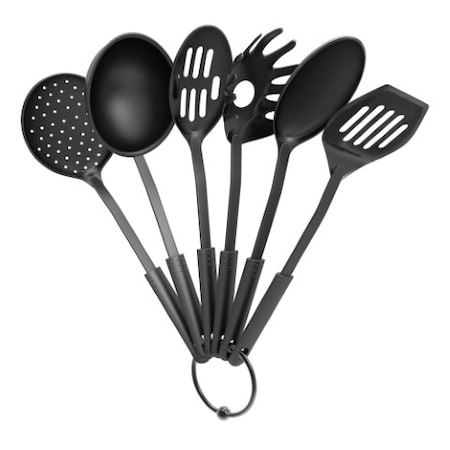 6-piece Kitchen Utensil And Gadget Set Includes Plastic Spatula And Spoons Essentials